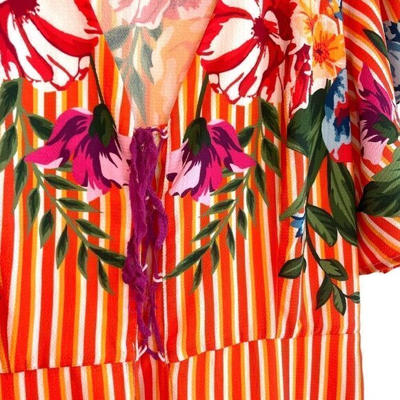 Tropical Stripes and Floral Maxi Dress - Picture 3 of 9